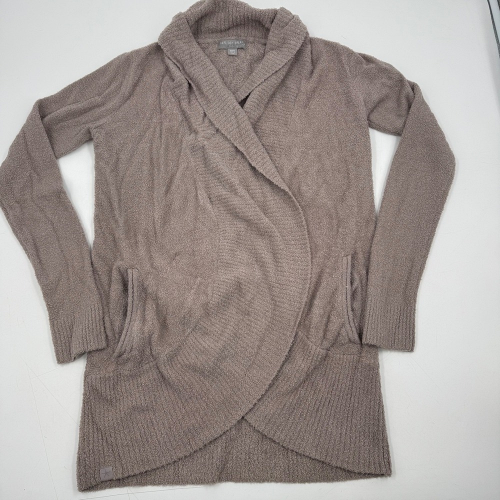 Barefoot Dreams CozyChic Lite Cardigan Sweater Taupe XS S Style 452‎